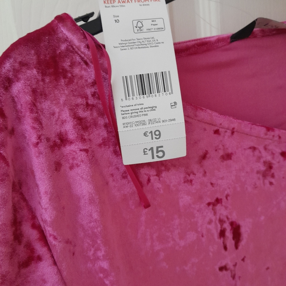 Long sleeve hot pink crushed velvet bodysuit size 10 NWT - Picture 4 of 4